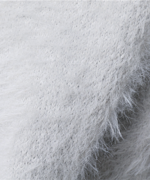 laboratory work（ラボラトリーワーク）の「ふわふわフェザーヤーンルーズカーデ（カーディガン/ボレロ・レディース・ブラック/ピンク/ライトグレー・MEDIUM）」の10枚目の写真