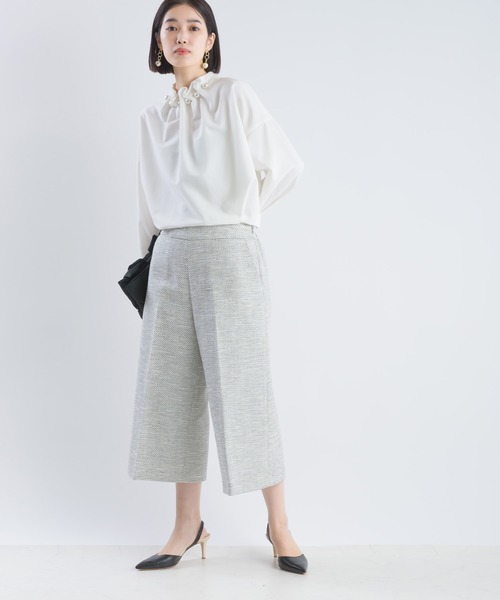 PICCIN（ピッチン）の「【WEB限定】綾織りツイードワイドパンツ（スーツパンツ・レディース・ブラック/ネイビー・LARGE/MEDIUM）」の13枚目の写真