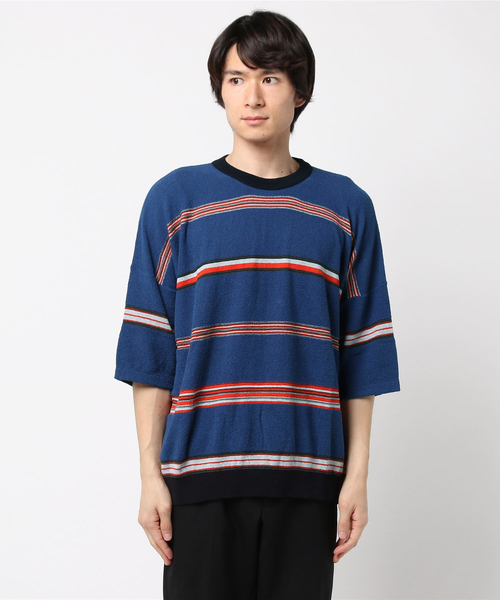 ROBERTO COLLINA（ロベルトコリーナ）の「【roberto collina】ボーダー ニットプルオーバー MEN（ニット/セーター・メンズ・ブルー系その他/その他26・48/50）」の2枚目の写真