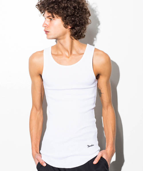 NUMBER (N)INE DENIM（ナンバーナインデニム）の「NUMBER (N)INE DENIM(ナンバーナインデニム)NUMBER(N)INE×HANES コラボ リブタンクトップ（タンクトップ・メンズ・ヘザーグレー/ホワイト/ブラック・MEDIUM/LARGE/SMALL）」の2枚目の写真