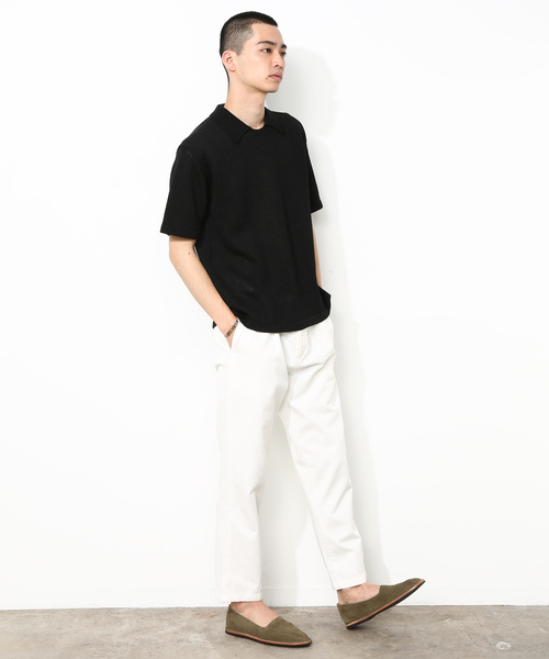 ADAM ET ROPE'（アダムエロペ）の「［山形ニット］半袖ニットポロ