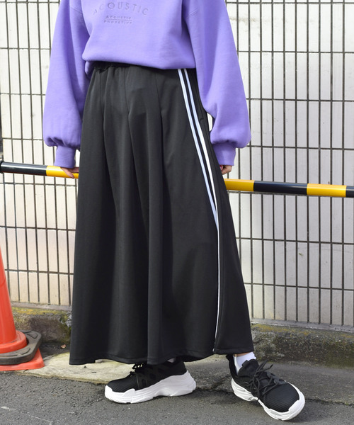 W Closet ダブルクローゼット の Web限定 ライン入りスカート スカート Wear