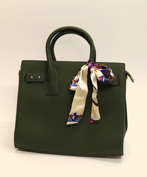 florist(フローリスト)の「【2way】スカーフ付きオフィストートバッグ(ハンドバッグ・レディース・ホワイト/ブラック/ベージュ/ネイビー/グレー/レッド/カーキ・FREE)」の6枚目の写真