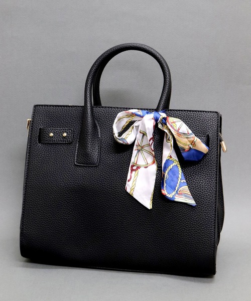 florist(フローリスト)の「【2way】スカーフ付きオフィストートバッグ(ハンドバッグ・レディース・ホワイト/ブラック/ベージュ/ネイビー/グレー/レッド/カーキ・FREE)」の3枚目の写真