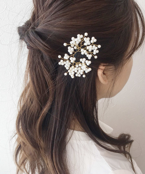 結婚式 パーティ デイリー パールブランチクリップ バレッタ ヘアクリップ Three Four Time スリーフォータイム のファッション通販 Zozotown