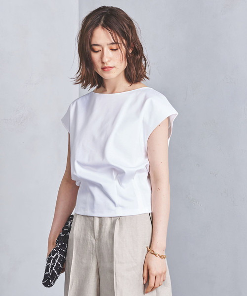 【新品タグ付き】ユナイテッドアローズ タックフレンチスリーブ ベージュ UNITED ARROWS（ユナイテッドアローズ）の「UBCB ウエストタック