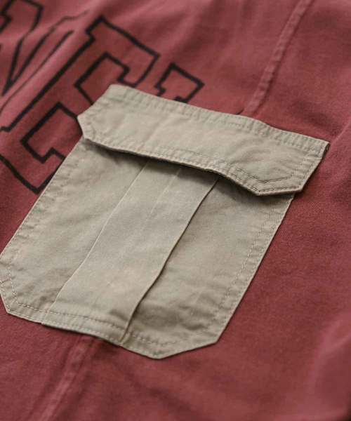 CUBE SUGAR(キューブシュガー)の「天竺パウダー加工リメイク風Tシャツ(Tシャツ/カットソー・レディース・チャコール/ネイビー/レッド/カーキ・M)」の11枚目の写真