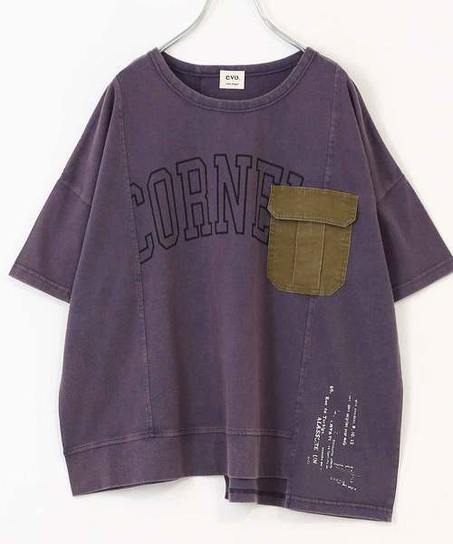 CUBE SUGAR(キューブシュガー)の「天竺パウダー加工リメイク風Tシャツ(Tシャツ/カットソー・レディース・チャコール/ネイビー/レッド/カーキ・M)」の18枚目の写真