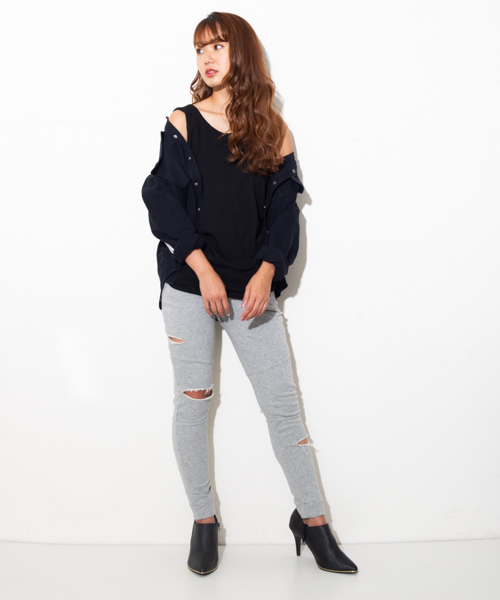 ROGER AND RAW(ロジャーアンドロウ)の「Roger&Raw / ピグメントブロークンパンツ(その他パンツ・レディース・ブラック/ブラック系その他/グレー・M)」の6枚目の写真