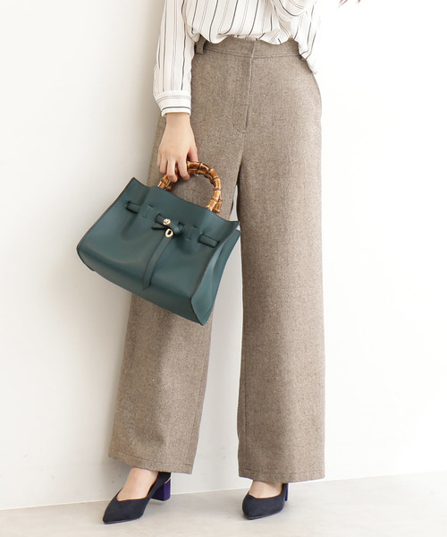 N.（N. Natural Beauty Basic）（エヌエヌナチュラルビューティーベーシック）の「◆ウールカルゼワイドパンツ（その他パンツ・レディース・グレー/ブラウン・SMALL/MEDIUM）」の2枚目の写真
