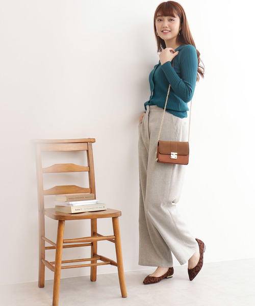 N.（N. Natural Beauty Basic）（エヌエヌナチュラルビューティーベーシック）の「◆ウールカルゼワイドパンツ（その他パンツ・レディース・グレー/ブラウン・SMALL/MEDIUM）」の4枚目の写真