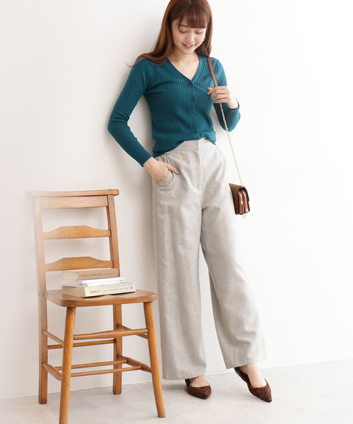 N.（N. Natural Beauty Basic）（エヌエヌナチュラルビューティーベーシック）の「◆ウールカルゼワイドパンツ（その他パンツ・レディース・グレー/ブラウン・SMALL/MEDIUM）」の8枚目の写真