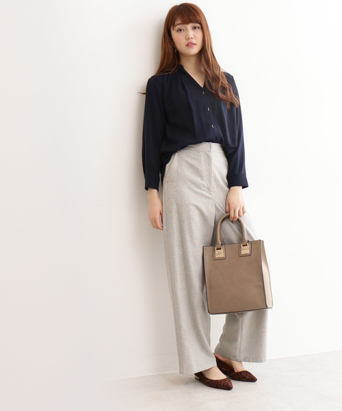 N.（N. Natural Beauty Basic）（エヌエヌナチュラルビューティーベーシック）の「◆ウールカルゼワイドパンツ（その他パンツ・レディース・グレー/ブラウン・SMALL/MEDIUM）」の6枚目の写真