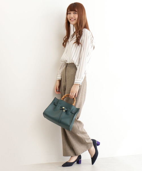 N.（N. Natural Beauty Basic）（エヌエヌナチュラルビューティーベーシック）の「◆ウールカルゼワイドパンツ（その他パンツ・レディース・グレー/ブラウン・SMALL/MEDIUM）」の7枚目の写真