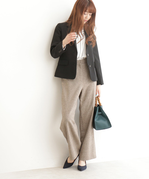 N.（N. Natural Beauty Basic）（エヌエヌナチュラルビューティーベーシック）の「◆ウールカルゼワイドパンツ（その他パンツ・レディース・グレー/ブラウン・SMALL/MEDIUM）」の3枚目の写真