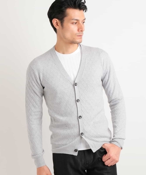MICHEL KLEIN HOMME (ミッシェルクランオム)の「カーディガン(CASHWOOL)(ニット/セーター・メンズ・ブラック/グレー/ブルー/パープル・MEDIUM/LARGE/X-LARGE)」の3枚目の写真