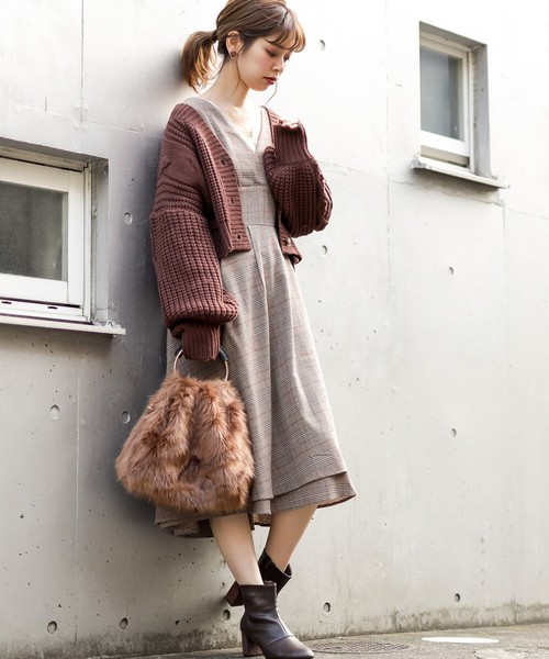 natural couture（ナチュラルクチュール）の「レディカシュクールワンピ（ワンピース・レディース・ネイビー/グリーン/ボルドー/ブラック系その他/ブラウン系その他/キャメル/ベージュ/サックスブルー/コーラルピンク・FREE）」の3枚目の写真