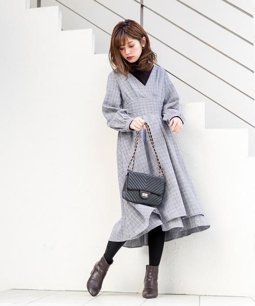 natural couture（ナチュラルクチュール）の「レディカシュクールワンピ（ワンピース・レディース・ネイビー/グリーン/ボルドー/ブラック系その他/ブラウン系その他/キャメル/ベージュ/サックスブルー/コーラルピンク・FREE）」の10枚目の写真