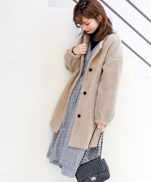 natural couture（ナチュラルクチュール）の「レディカシュクールワンピ（ワンピース・レディース・ネイビー/グリーン/ボルドー/ブラック系その他/ブラウン系その他/キャメル/ベージュ/サックスブルー/コーラルピンク・FREE）」の13枚目の写真