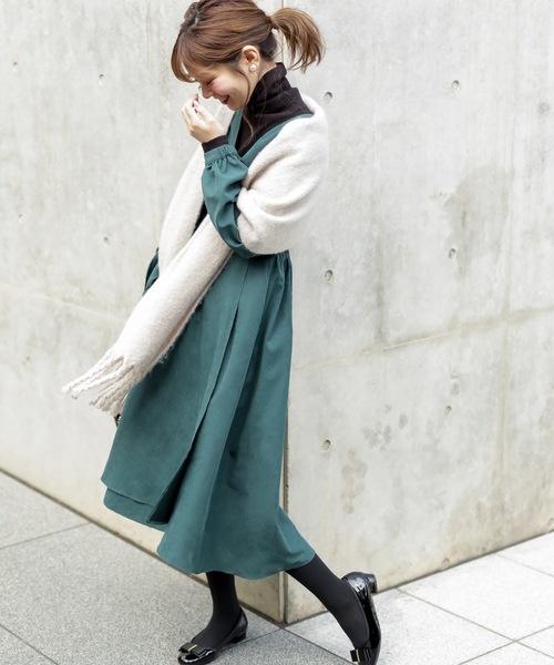 natural couture（ナチュラルクチュール）の「レディカシュクールワンピ（ワンピース・レディース・ネイビー/グリーン/ボルドー/ブラック系その他/ブラウン系その他/キャメル/ベージュ/サックスブルー/コーラルピンク・FREE）」の20枚目の写真