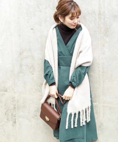 natural couture（ナチュラルクチュール）の「レディカシュクールワンピ（ワンピース・レディース・ネイビー/グリーン/ボルドー/ブラック系その他/ブラウン系その他/キャメル/ベージュ/サックスブルー/コーラルピンク・FREE）」の21枚目の写真