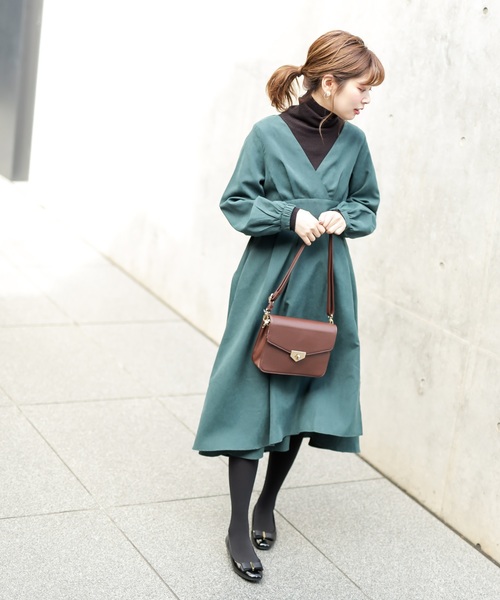 natural couture（ナチュラルクチュール）の「レディカシュクールワンピ（ワンピース・レディース・ネイビー/グリーン/ボルドー/ブラック系その他/ブラウン系その他/キャメル/ベージュ/サックスブルー/コーラルピンク・FREE）」の22枚目の写真