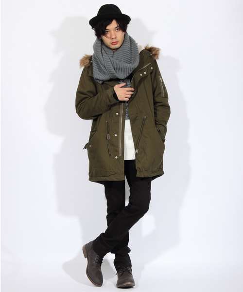 8(eight)(エイト)の「ニット スヌード ネックウォーマー(ネックウォーマー/スヌード・メンズ・ホワイト/グレー・FREE)」の3枚目の写真