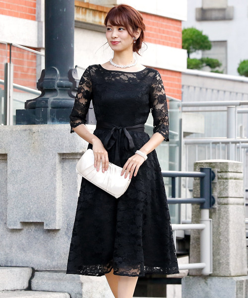 アンドクチュール　オケージョンワンピースドレス　結婚式　二次会 GIRL DRESS FOR NOW ドレス チュールドッキング花柄プリント