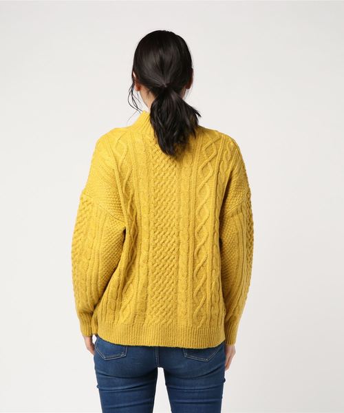 archives（アルシーヴ）の「ケーブル編みプルオーバー（ニット/セーター・レディース・ネイビー/オフホワイト/イエロー/ラベンダー・MEDIUM）」の5枚目の写真