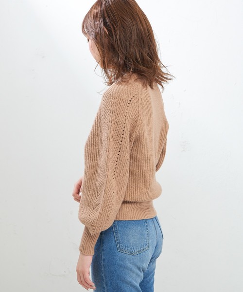 natural couture（ナチュラルクチュール）の「ぷくぷく片畦ニットカーディガン（カーディガン/ボレロ・レディース・ベージュ/ネイビー/オフホワイト/グリーン/ライトピンク・FREE）」の22枚目の写真