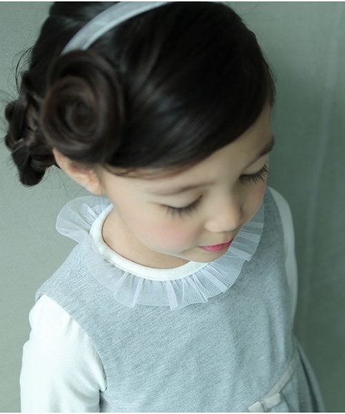 maarook（マルーク）の「[90-140]チュールフリル長袖Tシャツ（Tシャツ/カットソー・キッズ・ホワイト/ブラック・110cm/100cm/120cm/130cm/140cm/90cm）」の3枚目の写真