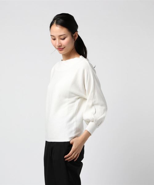 LUGG NAGG(ラグナグ)の「【Jewelobe/ ジュエローブ】 横編みドルマンニットトップス(ニット/セーター・レディース・ブラック/オフホワイト/ピンク/グリーン・FREE)」の5枚目の写真