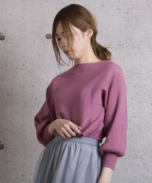 【Jewelobe/ ジュエローブ】 横編みドルマンニットトップス