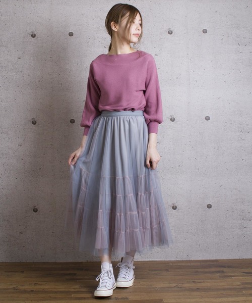 LUGG NAGG(ラグナグ)の「【Jewelobe/ ジュエローブ】 横編みドルマンニットトップス(ニット/セーター・レディース・ブラック/オフホワイト/ピンク/グリーン・FREE)」の7枚目の写真