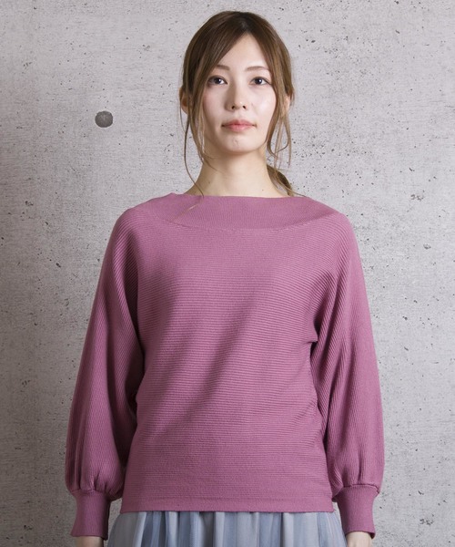LUGG NAGG(ラグナグ)の「【Jewelobe/ ジュエローブ】 横編みドルマンニットトップス(ニット/セーター・レディース・ブラック/オフホワイト/ピンク/グリーン・FREE)」の8枚目の写真