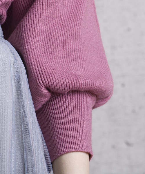 LUGG NAGG(ラグナグ)の「【Jewelobe/ ジュエローブ】 横編みドルマンニットトップス(ニット/セーター・レディース・ブラック/オフホワイト/ピンク/グリーン・FREE)」の12枚目の写真
