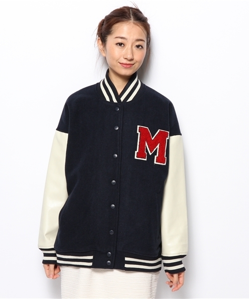 WEGO(ウィゴー)の「WEGO/ワッペンBIGスタジャン(スタジャン・レディース・アイボリー/ライトグレー/ネイビー/レッド・FREE)」の5枚目の写真