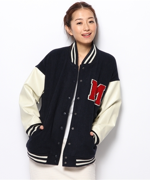 WEGO(ウィゴー)の「WEGO/ワッペンBIGスタジャン(スタジャン・レディース・アイボリー/ライトグレー/ネイビー/レッド・FREE)」の8枚目の写真