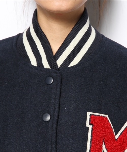 WEGO(ウィゴー)の「WEGO/ワッペンBIGスタジャン(スタジャン・レディース・アイボリー/ライトグレー/ネイビー/レッド・FREE)」の9枚目の写真