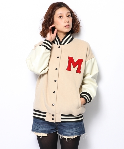 WEGO(ウィゴー)の「WEGO/ワッペンBIGスタジャン(スタジャン・レディース・アイボリー/ライトグレー/ネイビー/レッド・FREE)」の18枚目の写真