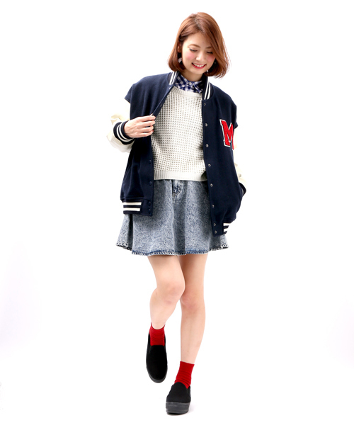 WEGO(ウィゴー)の「WEGO/ワッペンBIGスタジャン(スタジャン・レディース・アイボリー/ライトグレー/ネイビー/レッド・FREE)」の17枚目の写真