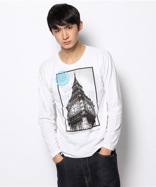 WEGO(ウィゴー)の「WEGO/フォトプリントUネックTシャツ(Tシャツ/カットソー・メンズ・ライトピンク/ホワイト/ブラック/ネイビー・LARGE/MEDIUM)」の2枚目の写真