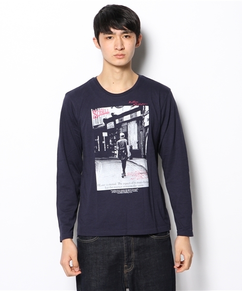 WEGO(ウィゴー)の「WEGO/フォトプリントUネックTシャツ(Tシャツ/カットソー・メンズ・ライトピンク/ホワイト/ブラック/ネイビー・LARGE/MEDIUM)」の9枚目の写真