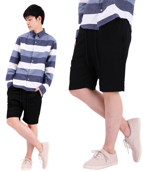WEGO（ウィゴー）の「WEGO/コットンレーヨンイージーショーツ（その他パンツ・メンズ・ホワイト/ブラック/ブルー・MEDIUM/LARGE）」の3枚目の写真