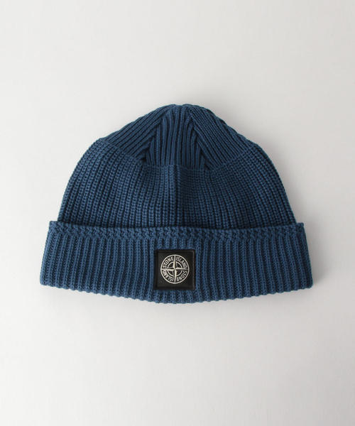 STONE ISLAND（ストーンアイランド）の「＜STONE ISLAND＞ LOGO BEANIE 1/ビーニー（ニットキャップ/ビーニー・メンズ・マスタード/ネイビー/ブラック・FREE）」の3枚目の写真