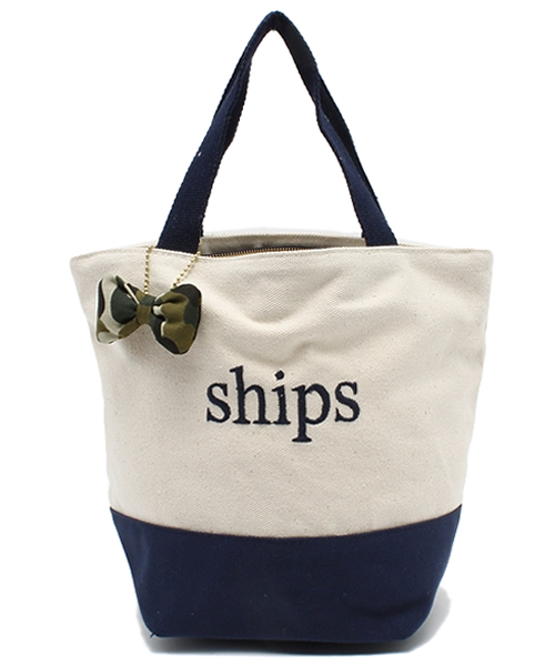 SHIPS for women（シップスフォーウィメン）の「バイカラー エコバッグ(S)（エコバッグ/サブバッグ・レディース・ネイビー/ブラック/イエロー/オリーブ/ダークグレー/ライトオリーブ/コバルトブルー・ONE SIZE）」の6枚目の写真