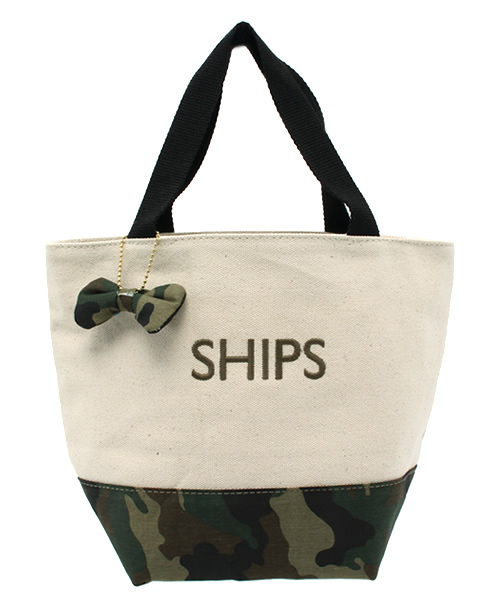 SHIPS for women（シップスフォーウィメン）の「バイカラー エコバッグ(S)（エコバッグ/サブバッグ・レディース・ネイビー/ブラック/イエロー/オリーブ/ダークグレー/ライトオリーブ/コバルトブルー・ONE SIZE）」の4枚目の写真