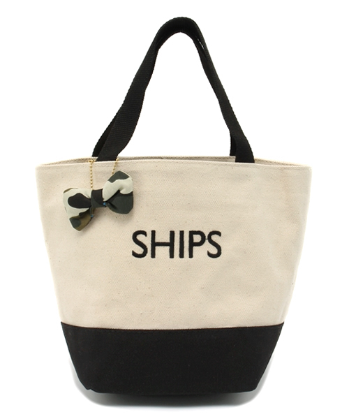 SHIPS for women（シップスフォーウィメン）の「バイカラー エコバッグ(S)（エコバッグ/サブバッグ・レディース・ネイビー/ブラック/イエロー/オリーブ/ダークグレー/ライトオリーブ/コバルトブルー・ONE SIZE）」の3枚目の写真