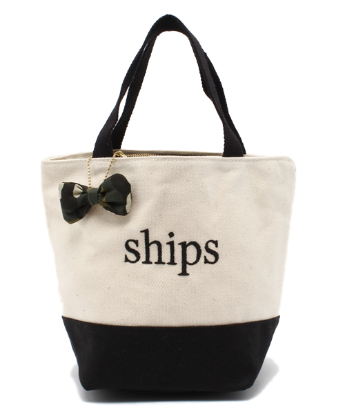 SHIPS for women（シップスフォーウィメン）の「バイカラー エコバッグ(S)（エコバッグ/サブバッグ・レディース・ネイビー/ブラック/イエロー/オリーブ/ダークグレー/ライトオリーブ/コバルトブルー・ONE SIZE）」の2枚目の写真