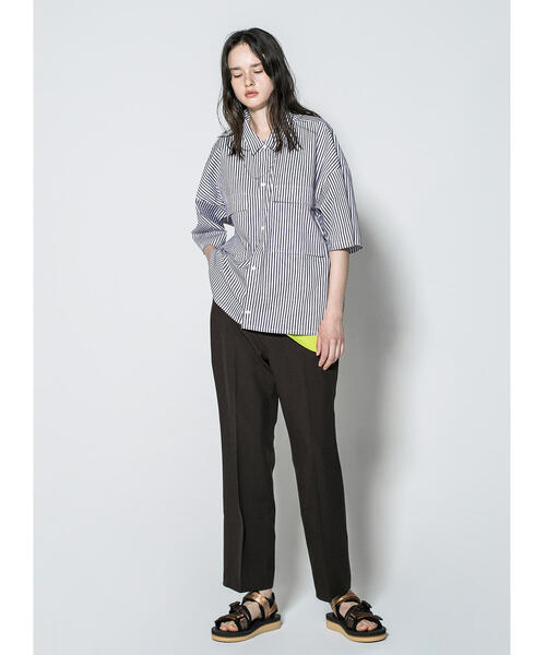MONKEY TIME(モンキータイム)の「<monkey time> STN STRIPE CROPPED REG SS/クロップドシャツ(シャツ/ブラウス・メンズ・ネイビー/パープル・S/M/L/XL)」の12枚目の写真